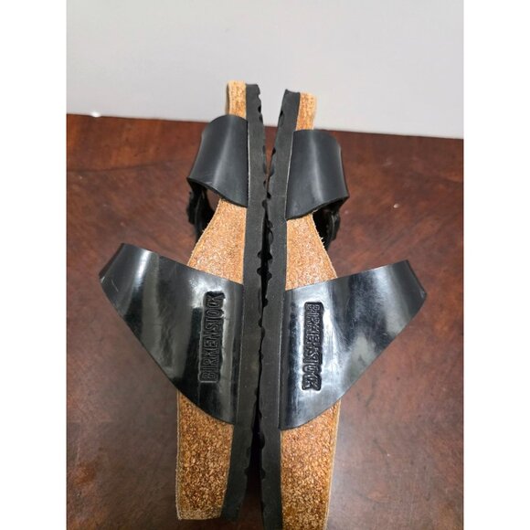 Birkenstock Black Patent Leather Arizona Sandals Size 36 EU Slip-On - Picture 6 of 10
